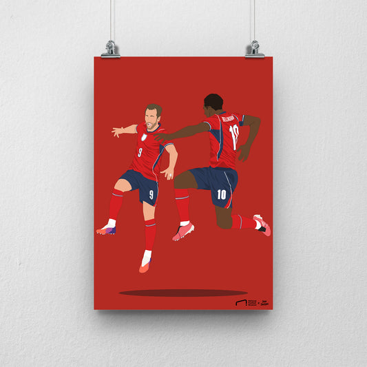 Kane and Bellingham England Print - DanDesignsGB