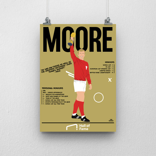 Bobby Moore Hall of Fame Print - DanDesignsGB