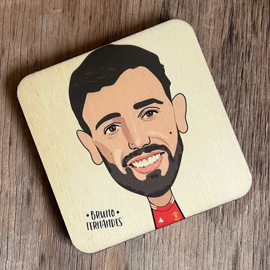 Bruno Fernandes Wooden Coaster