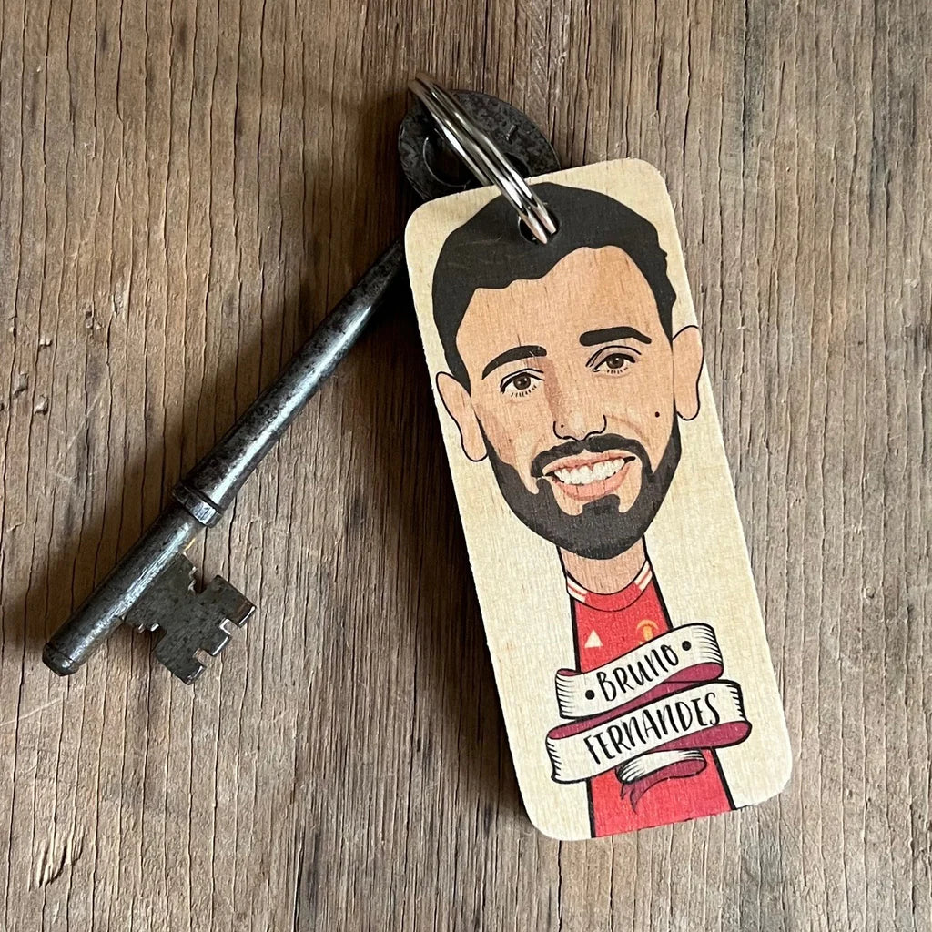 Bruno Fernandes Wooden Keyring