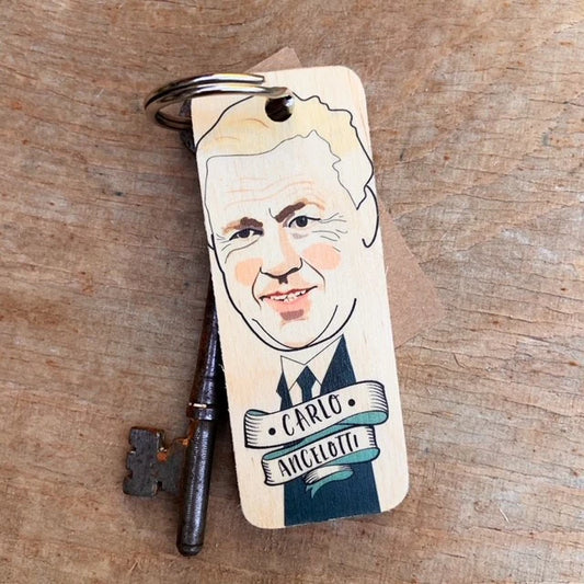 Carlo Ancelotti Wooden Keyring