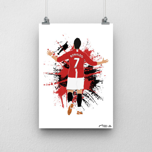 Cristiano Ronaldo Manchester United Print - DanDesignsGB