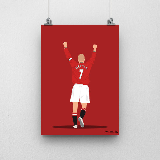 David Beckham Manchester United Print - DanDesignsGB