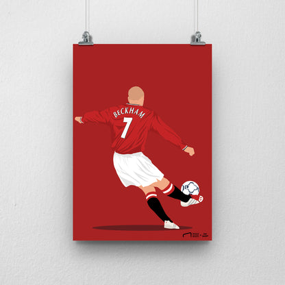 David Beckham Manchester United Print - DanDesignsGB