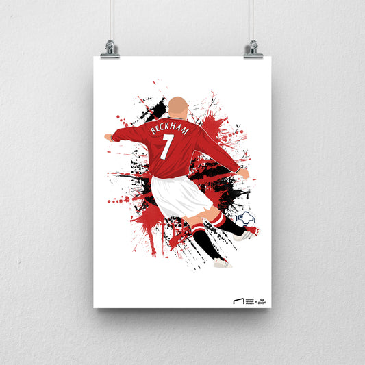 David Beckham Manchester United Print - DanDesignsGB