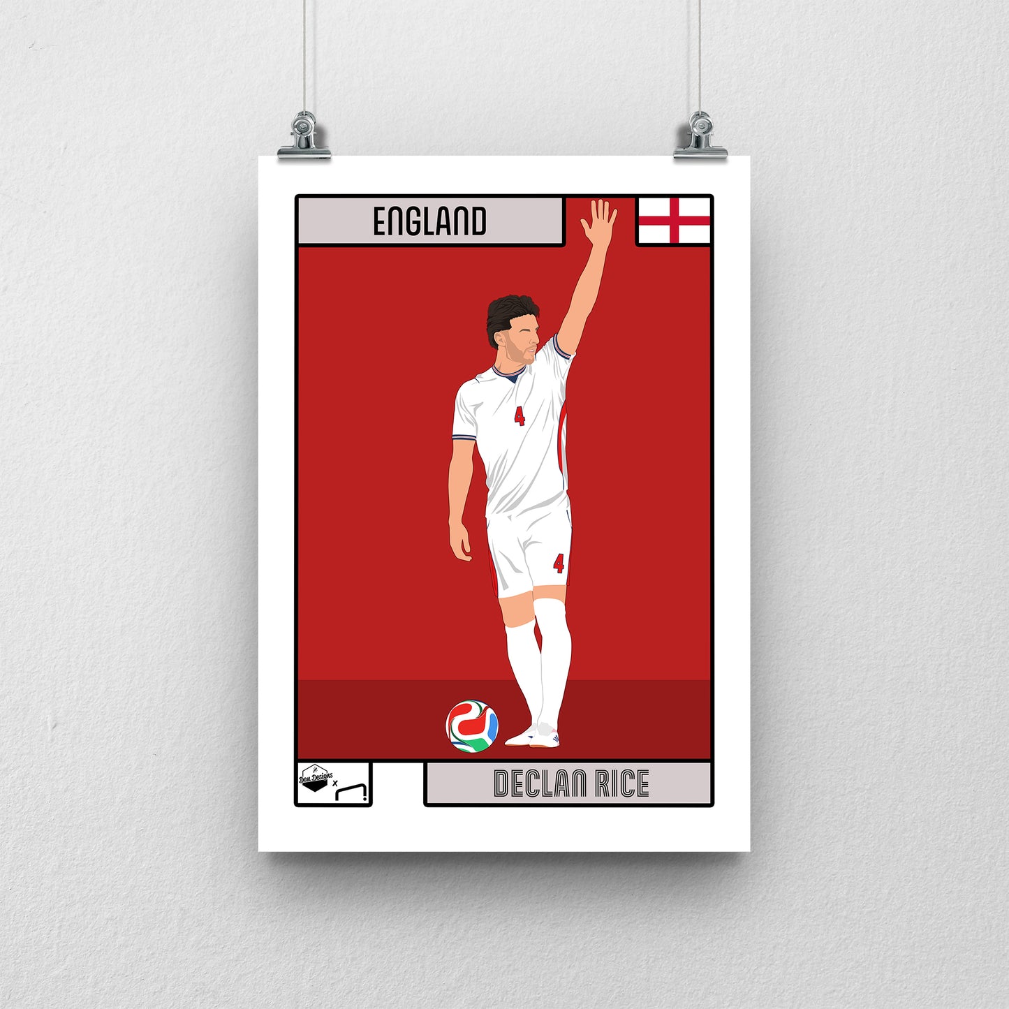 Declan Rice England Print - DanDesignsGB