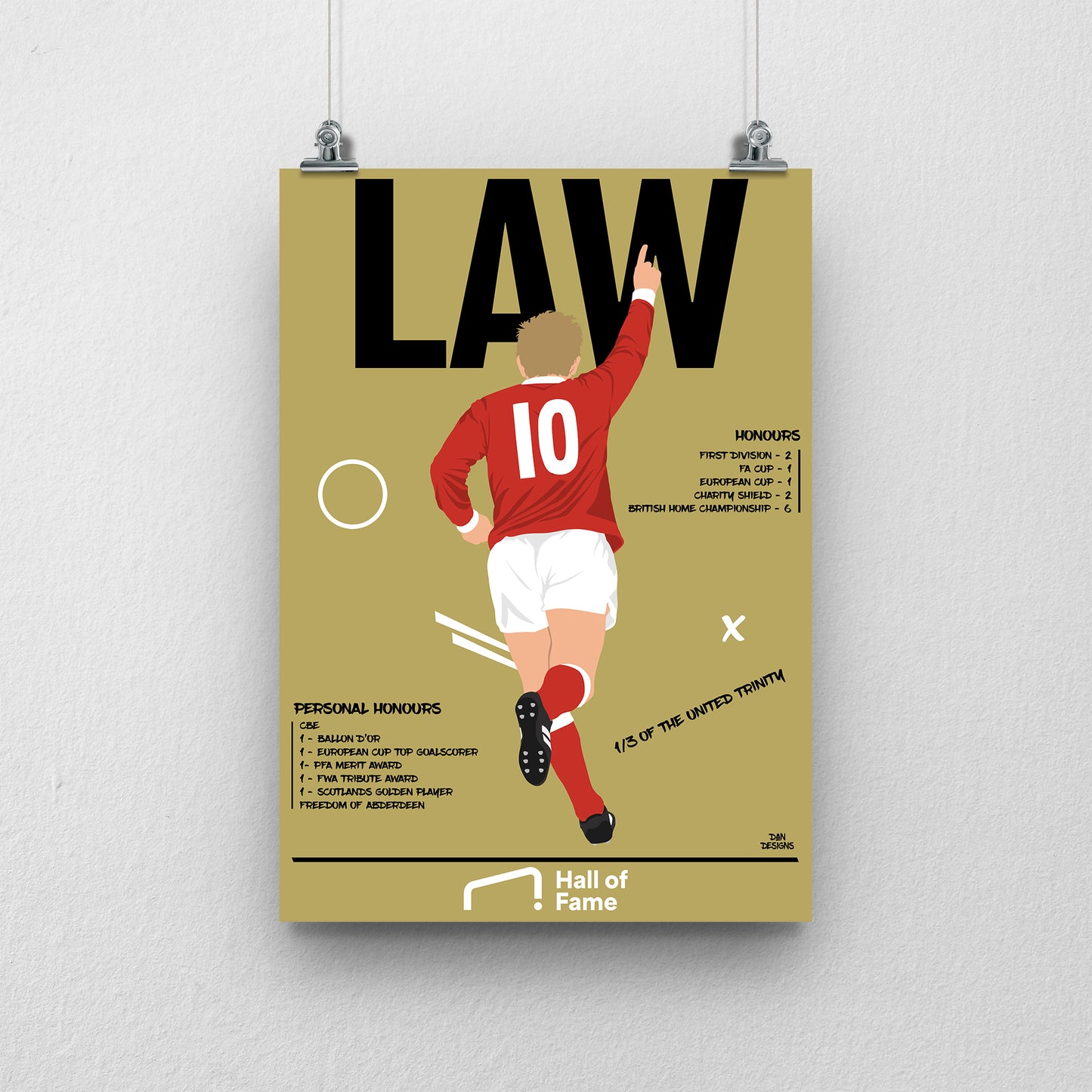Dennis Law Hall of Fame Print - DanDesignsGB