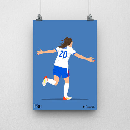 Ella Toone EURO A3 EURO 2025 Art Print - DanDesignsGB
