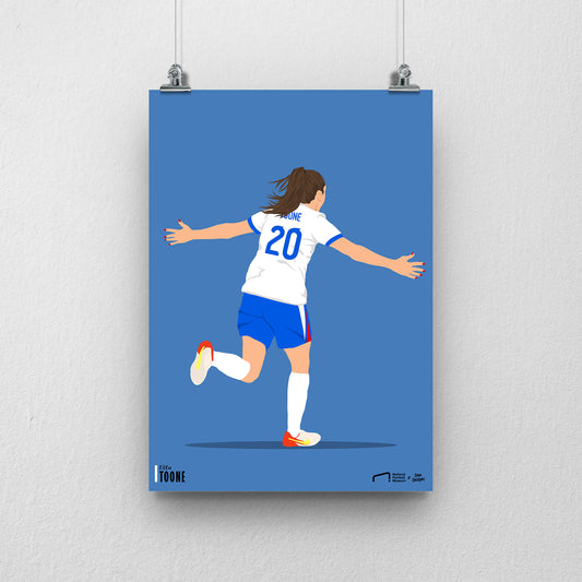 Ella Toone EURO A3 EURO 2025 Art Print - DanDesignsGB