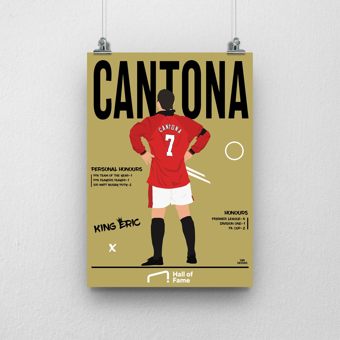 Eric Cantona Hall of Fame Print - DanDesignsGB