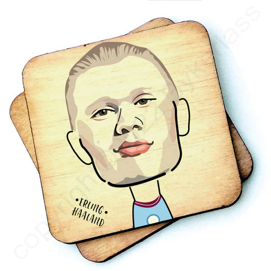 Erling Haaland Wooden Coaster