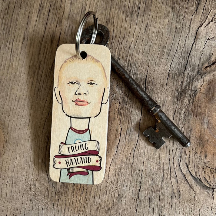 Erling Haaland Wooden Keyring