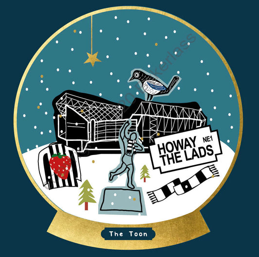 Newcastle Football Snow Globe Christmas Card