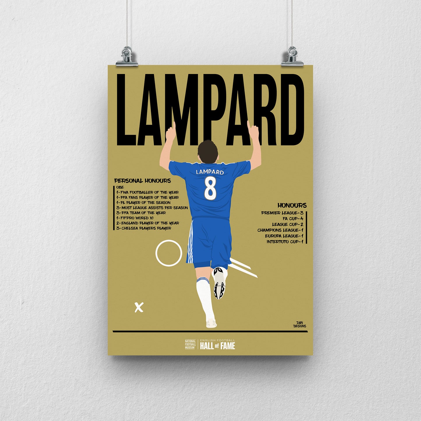 Frank Lampard Hall of Fame A3 Print - DanDesignsGB