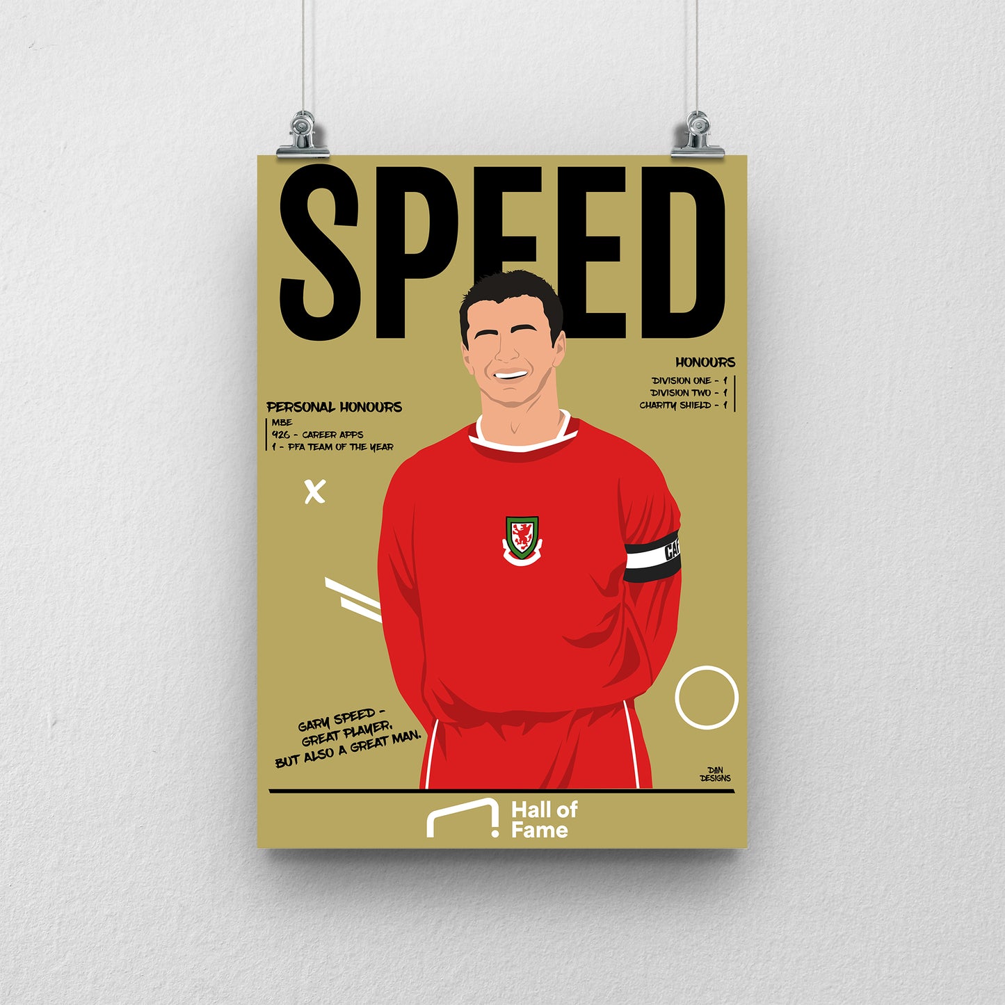 Gary Speed Hall of Fame Print - DanDesignsGB