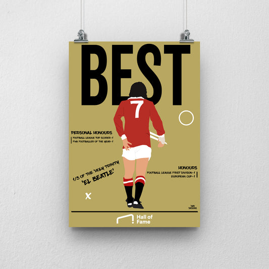 George Best Hall of Fame Print - DanDesignsGB