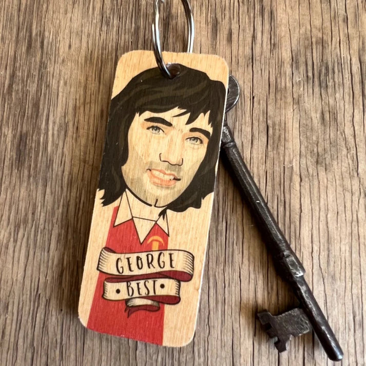 George Best Wooden Keyring
