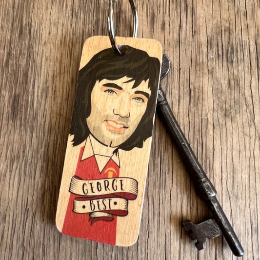 George Best Wooden Keyring