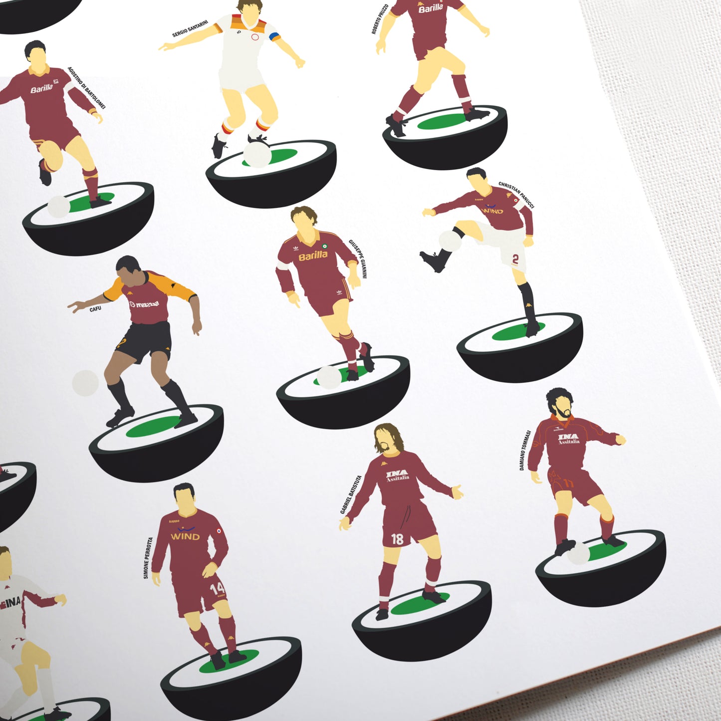 AS Roma Legends Subbuteo Print