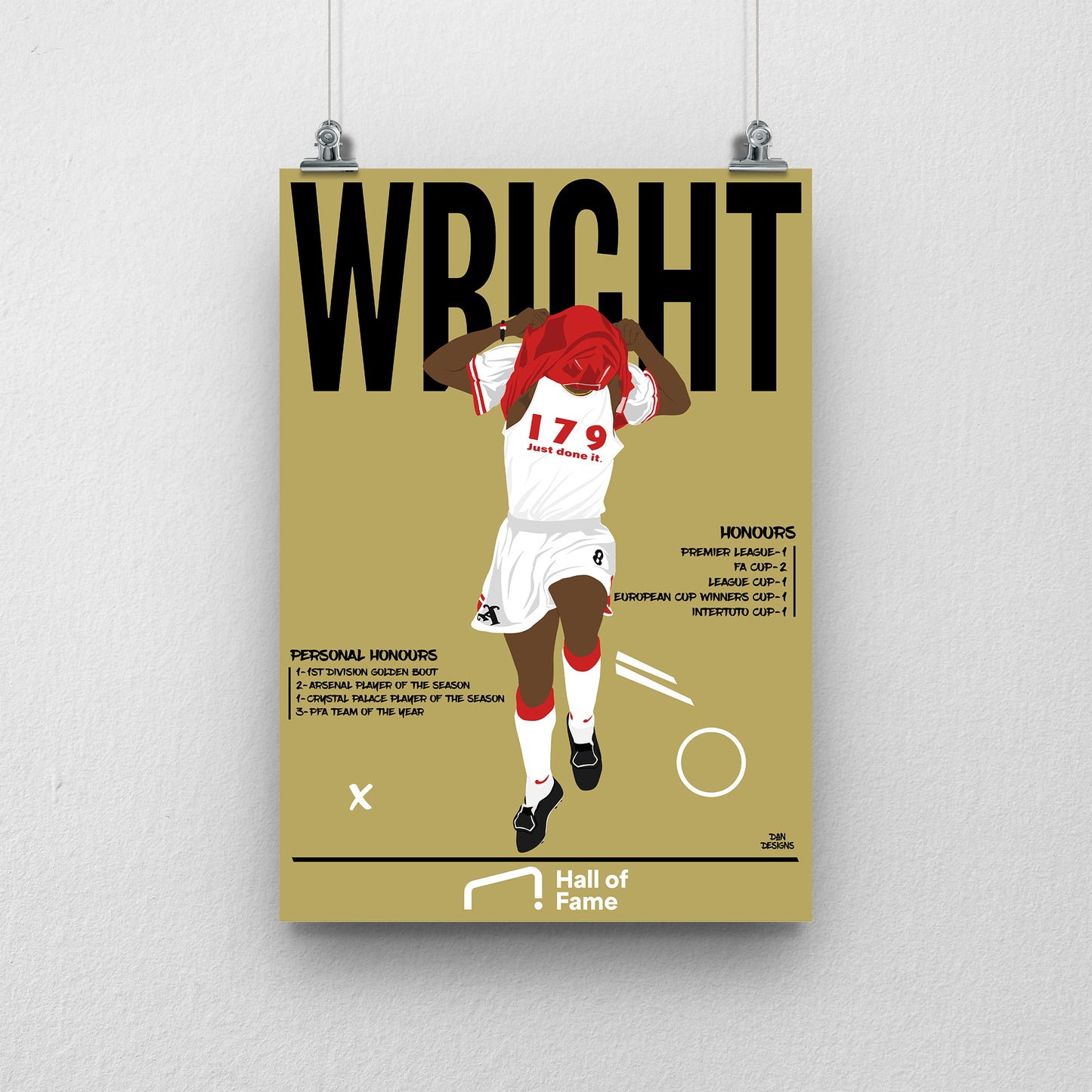 Ian Wright Hall of Fame Print - DanDesignsGB