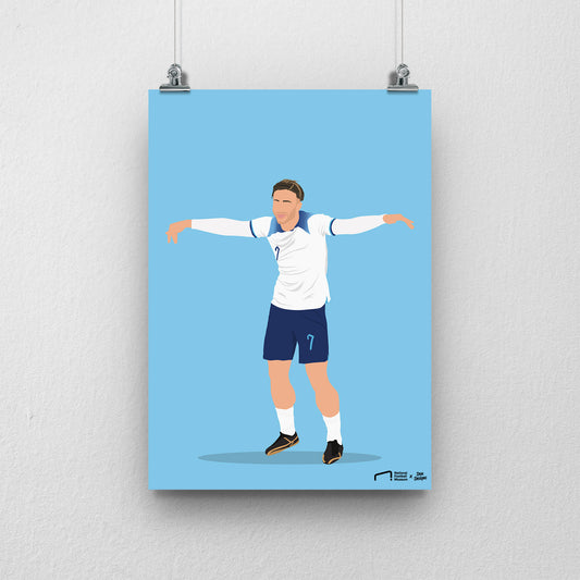 Jack Grealish England Print - DanDesignsGB