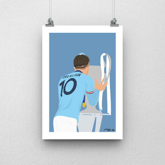 Jack Grealish Treble Celebrations Prints - DanDesignsGB