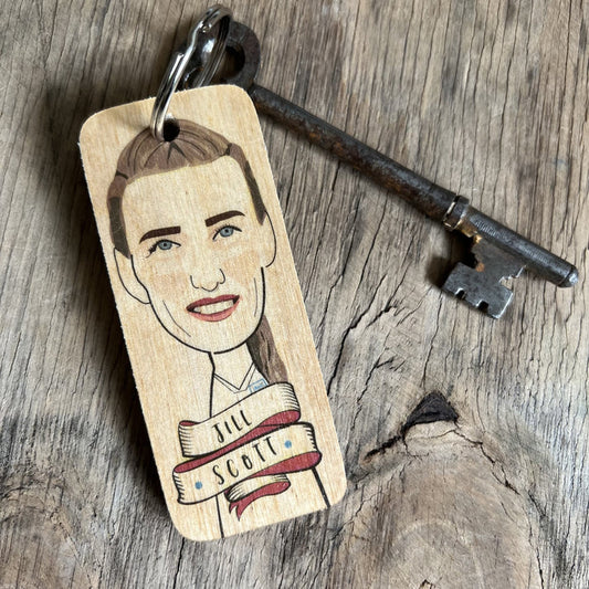 Jill Scott Wooden Keyring