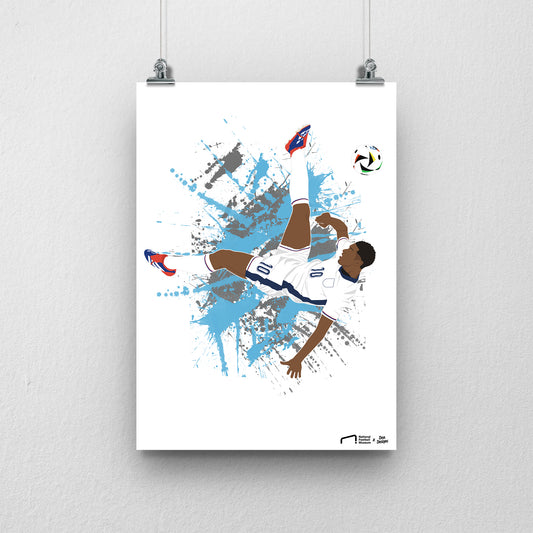 Jude Bellingham Overhead Kick England Print  - DanDesignsGB