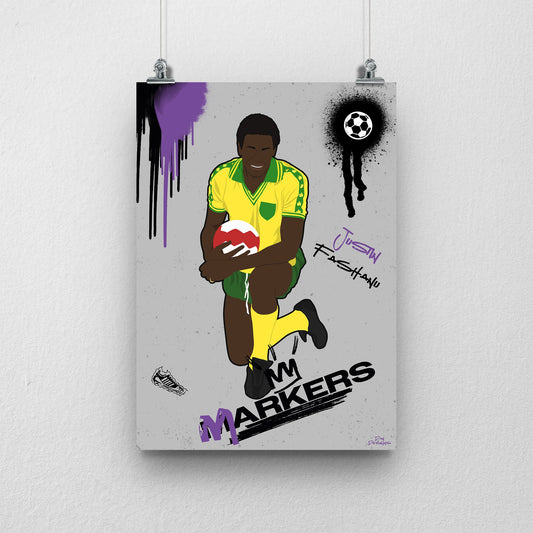 SALES - Justin  Fashanu Markers Print - DanDesignsGB