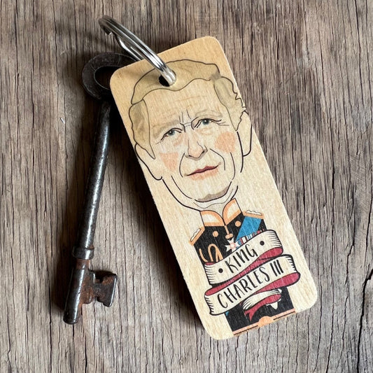 King Charles - Wooden Keyring