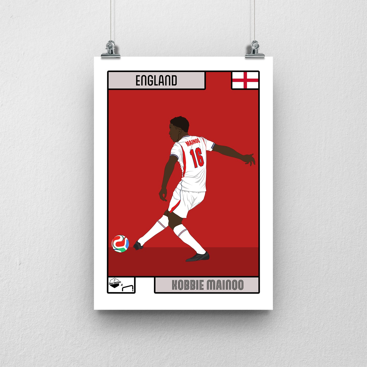 Kobbie Mainoo England Print - DanDesignsGB