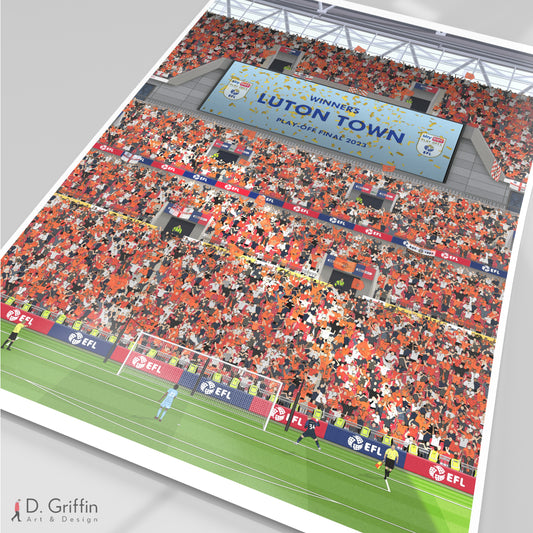 Luton Town Championship Play-off Final 2023 Wembley Print