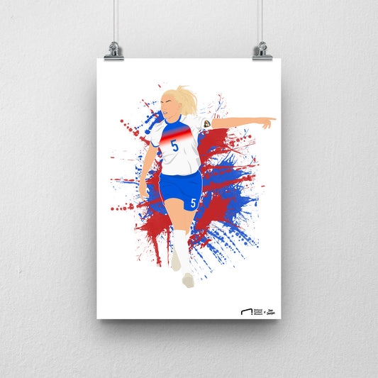 Leah Williamson EURO A3 EURO 2025 Art Print - DanDesignsGB