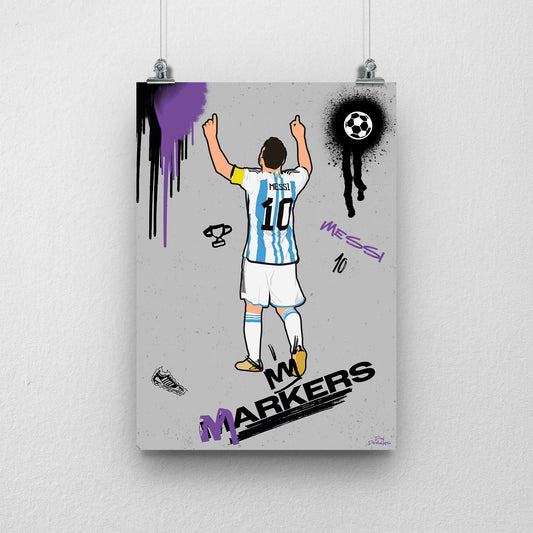 Lionel Messi Markers Print - DanDesignsGB