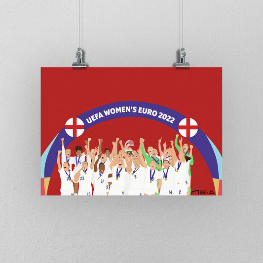 Lionesses EURO 2022 Celebration Print - DanDesignsGB