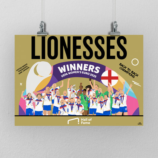 Lionesses 2025 EURO winners Hall of Fame - DanDesignsGB