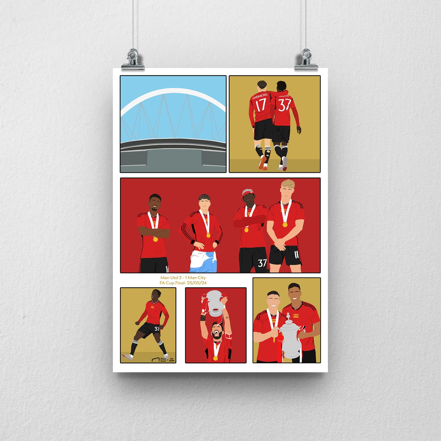 Manchester United FA Cup Final 2024 Print - DanDesignsGB