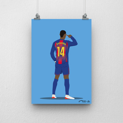 Marcus Rashford Barcelona Print - DanDesignsGB