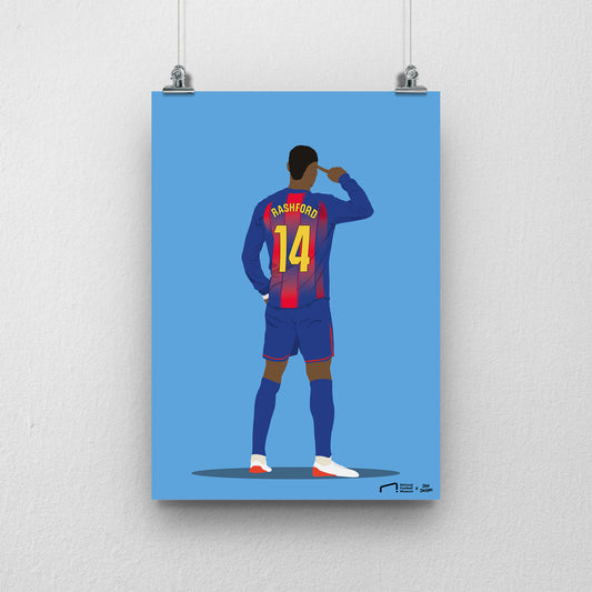 Marcus Rashford Barcelona Print - DanDesignsGB