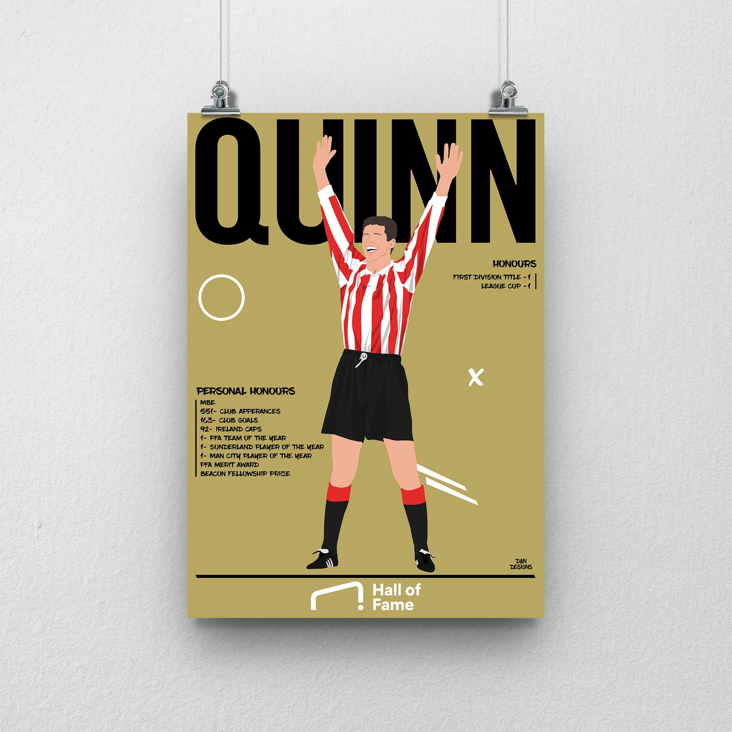 Niall Quinn Hall of Fame Print - DanDesignsGB