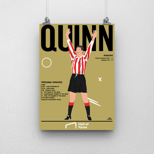 Niall Quinn Hall of Fame Print - DanDesignsGB