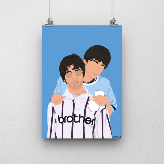 Oasis Brothers Man City Print - DanDesignsGB