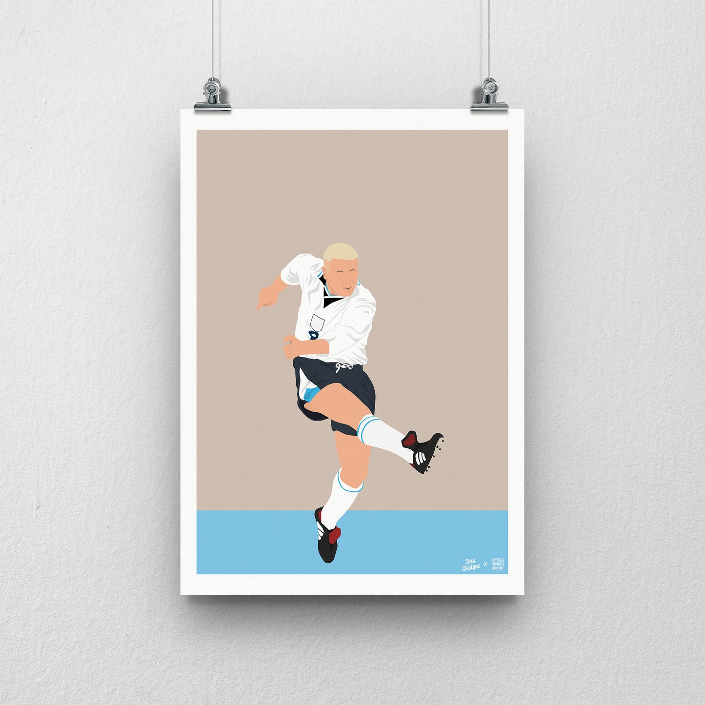 Gascoigne Volley Kick A3 Print - DanDesignsGB