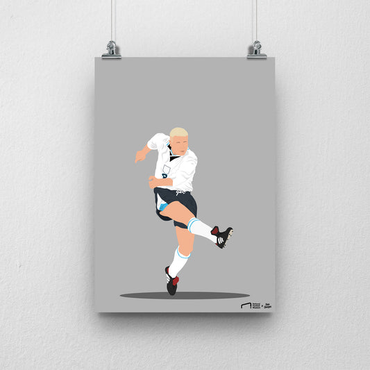 Paul Gascoigne Volley Kick Print - DanDesignsGB