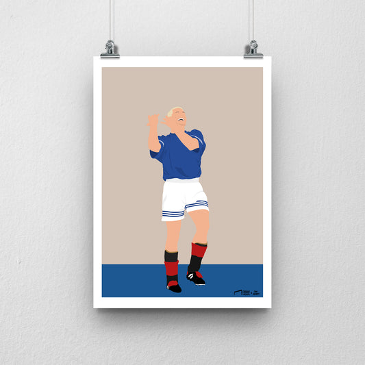 Paul Gascoigne Rangers Print - DanDesignsGB