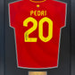 Pedri signed Spain home shirt