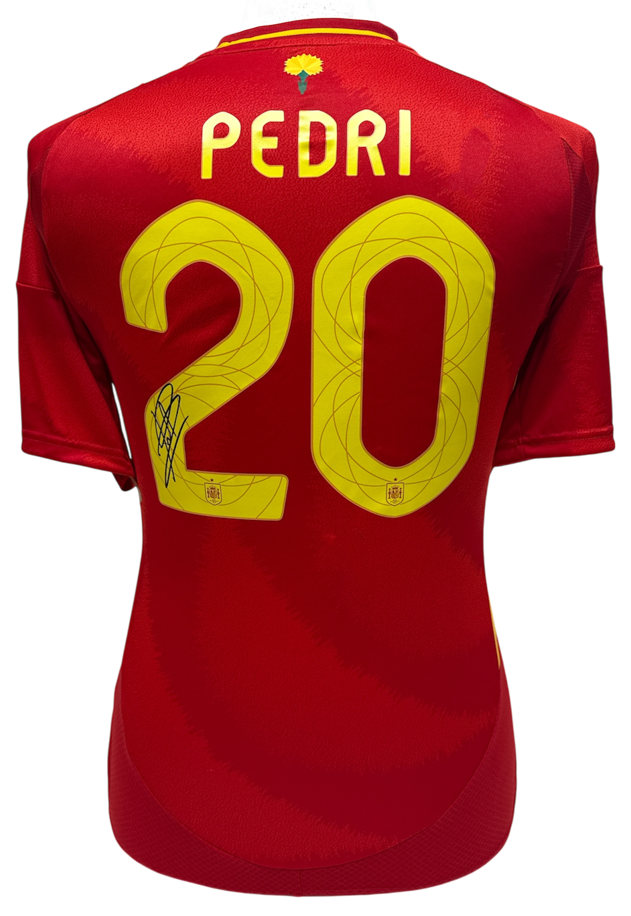 Pedri signed Spain home shirt