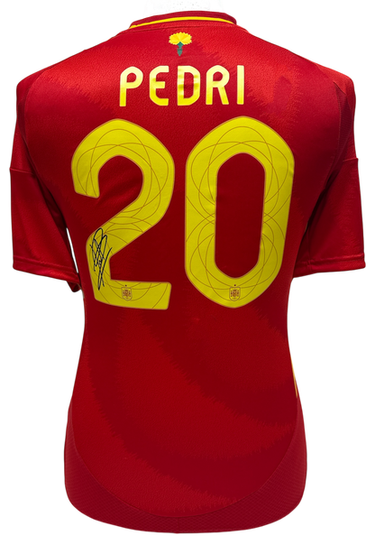 Pedri signed Spain home shirt
