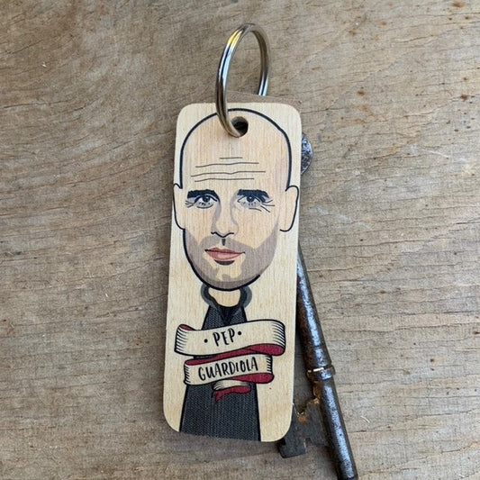 Pep Guardiola Wooden Keyring
