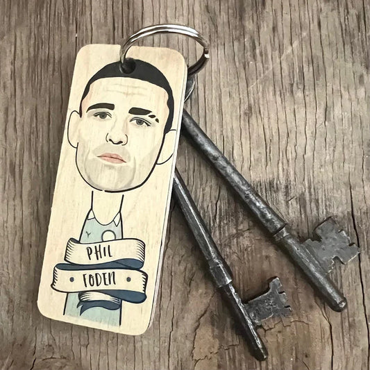 Phil Foden Wooden Keyring